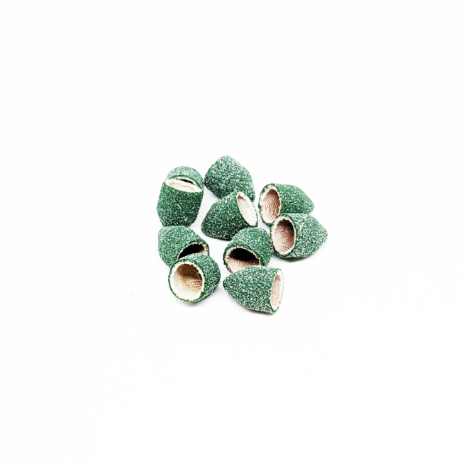 Set of pedicure caps pointed cylinder, 60 grit, super hard abrasive, diameter 10.0 mm (10pcs/up), Kp10tsK