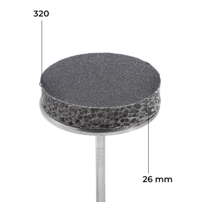 Buff disk 26 mm (black, 320 grit, 50 pcs.)