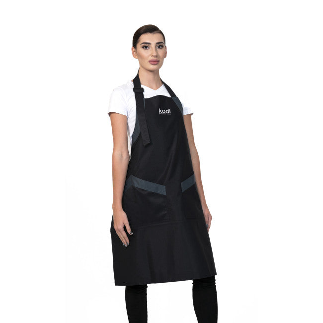 Apron, Color: Black with Gray Inserts, White Logo (long)