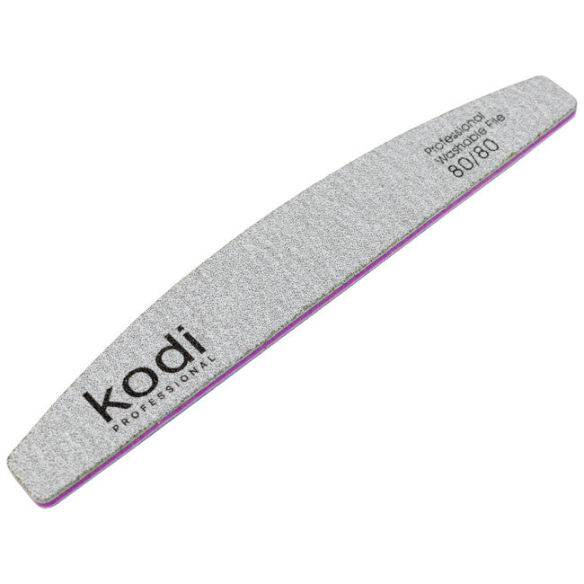 №121 Nail File «Crescent» 80/80 (Color: Light Gray, Size: 178/28/4)