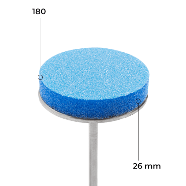 Buff disk 26 mm (blue, 180 grit, 50 pcs.)