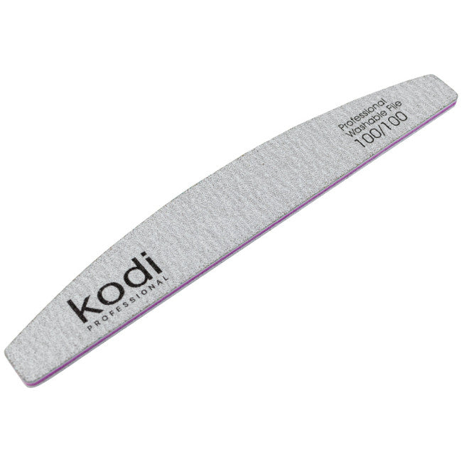 №122 Nail File «Crescent» 100/100 (Color: Light Gray, Size: 178/28/4)
