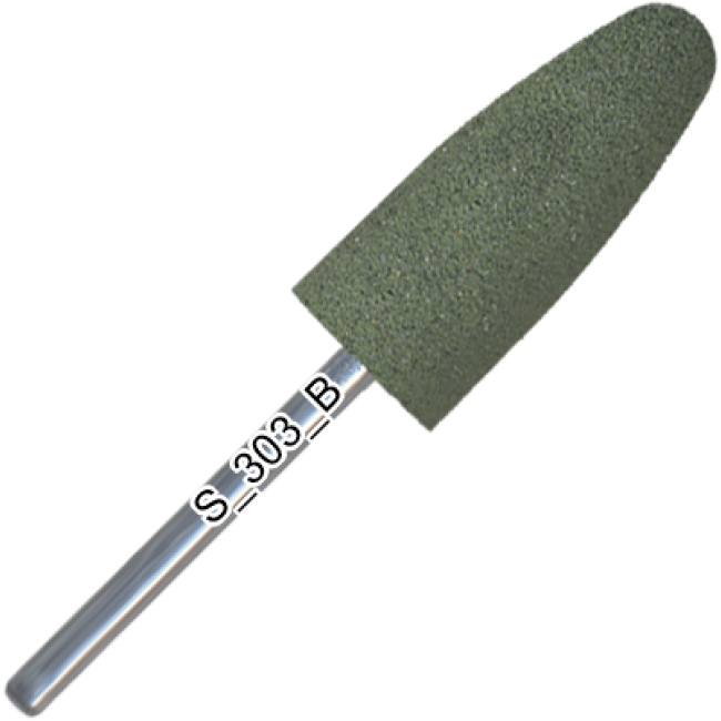 Silicone polisher, rounded cone, hard abrasive, d=10 mm, length of working part 24 mm, S_303_K