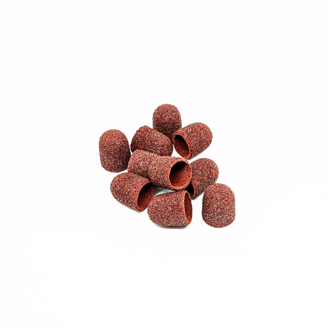 Set of pedicure caps rounded cylinder, 80 grit, hard abrasive, diameter 10.0 mm, (10pcs/up), Kp100cK