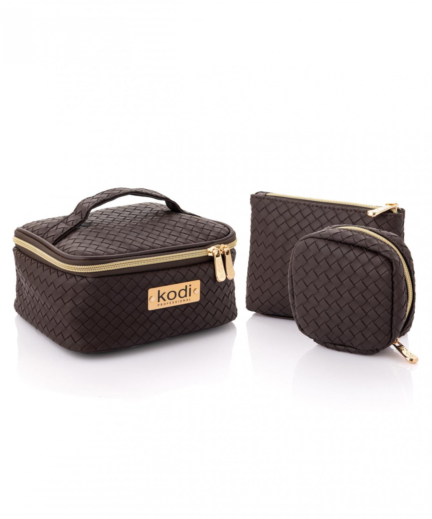 3 in 1 Cosmetic Bag,3 in 1 Color: Brown