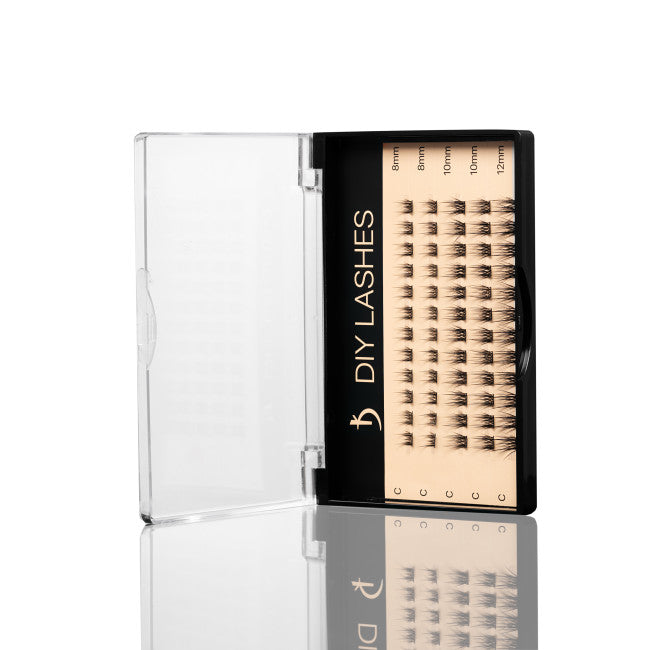 Eyelash Extensions DIY LASHES 01B C 0,07 (8 mm - 2, 10 mm - 2, 12 mm - 1)