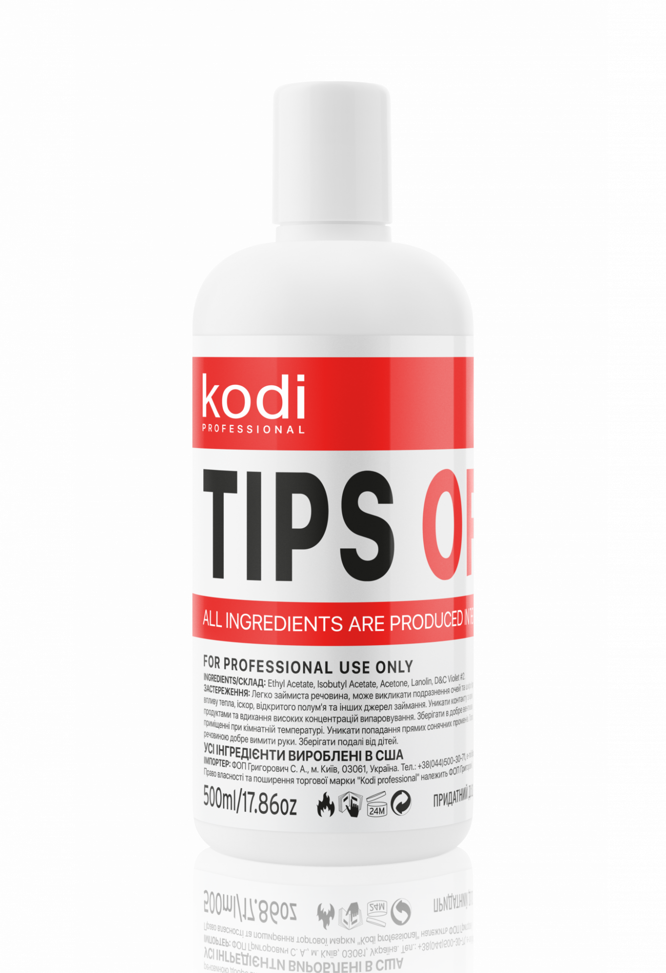 Tips Off - Gel Polish/Acrylic Remover, 500 ml