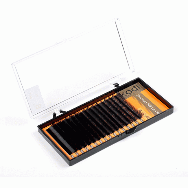 Eyelashes B 0.12 (16 rows: 8/9 mm), packaging Butterfly