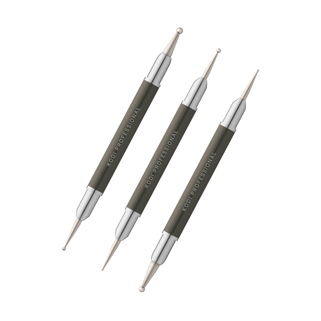 Set of Short Dots for Nail Design (3pcs; tip diameter: 3mm * 1.5mm; 2.5mm * 1mm; 2mm * 0.7mm)