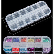 Plastic Container for Rhinestones, 12 cells